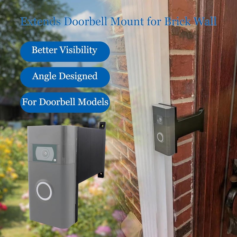 AIVONO Doorbell Mount Compatible with Ring Doorbell, Extends Doorbell Mount for Brick Wall, Better Visibility and Angle Designed To Fit All for Ring Doorbell Models (2-1/4") - Image 3